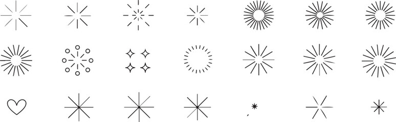 Fototapeta premium sparkle icon set starburst vector elements grid for design