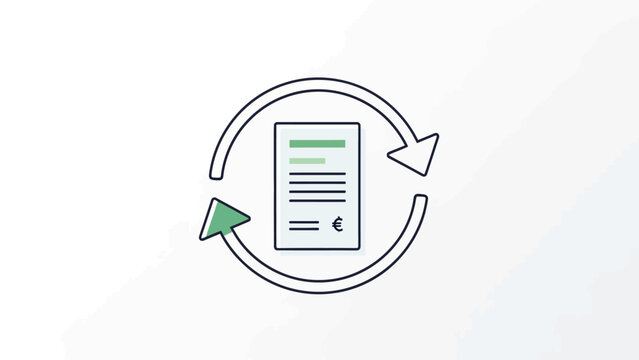 Document Refresh Cycle Icon Simple Design.