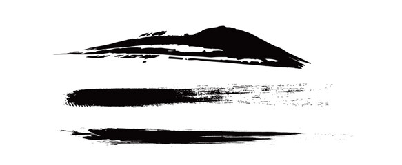 Japanese Ink Brush Stroke Set &ndash; Black Sumi Calligraphy Vector Collection