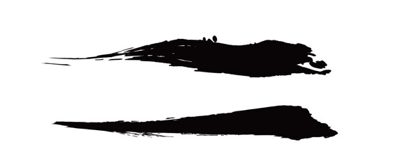 Japanese Ink Brush Stroke Set &ndash; Black Sumi Calligraphy Vector Collection