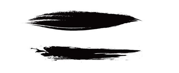 Japanese Ink Brush Stroke Set &ndash; Black Sumi Calligraphy Vector Collection