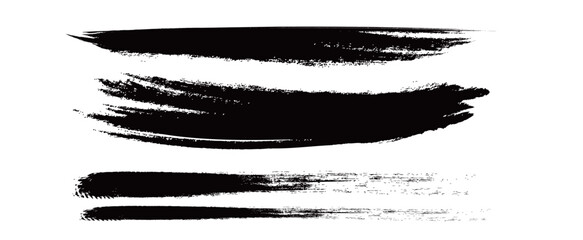 Japanese Ink Brush Stroke Set &ndash; Black Sumi Calligraphy Vector Collection