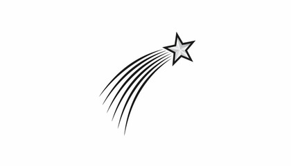 Shooting Star Icon with Streaks, Cosmic Event, Celestial Body