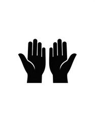 Obraz premium A pair of black hands with palms facing forward