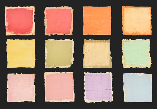 Colorful Textured Vintage Paper Squares Design Set