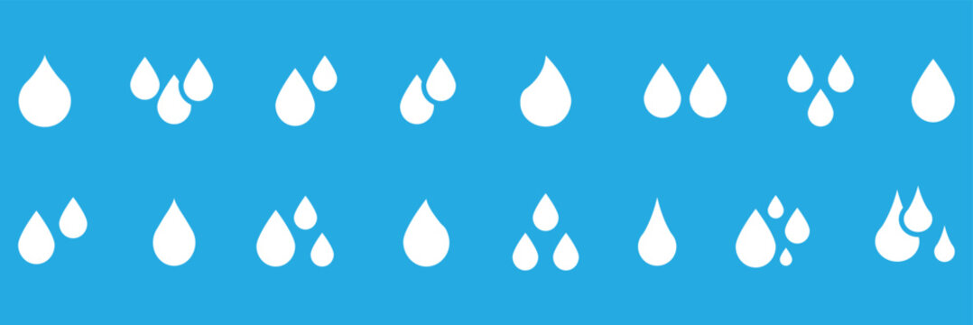 Water drop vector icon set. raindrop signs. water drop, clear water droplet, liquid drops set, water drop illustration, aqua drop vector, shiny water droplet vector. eps 10