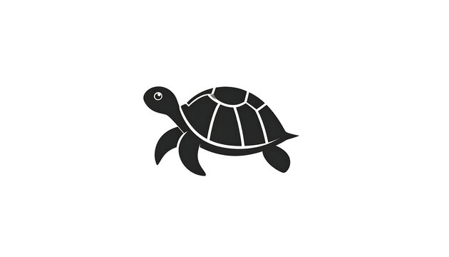 A simple black turtle icon on a white background