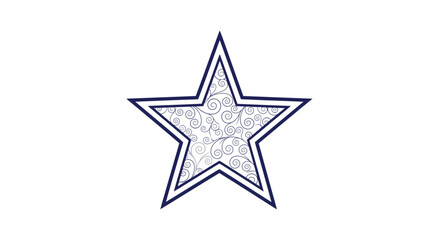 Obraz premium Elegant Star Icon with Swirls - Decorative Graphic Element