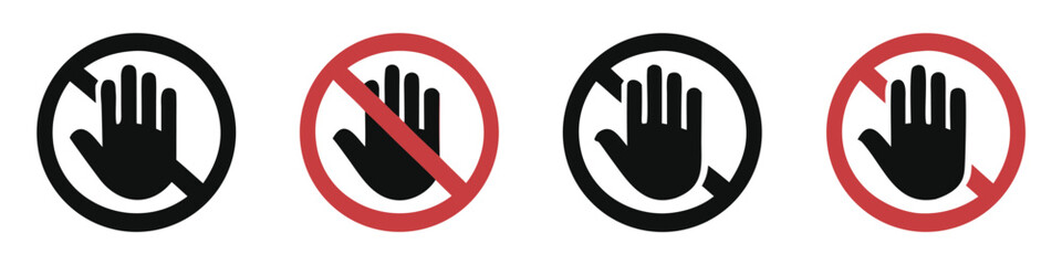 Don't touch vector icons set