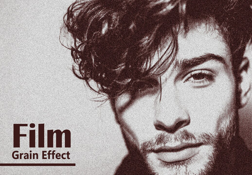 Monochrome Film Grain Print Photo Effect