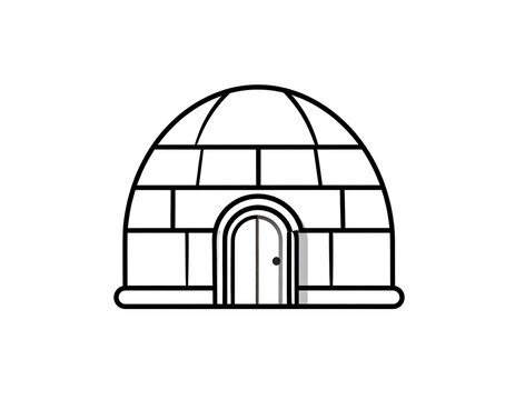 A simple line drawing of a dome-shaped structure