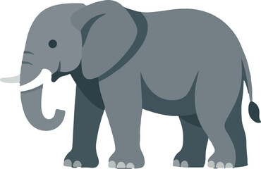 Fototapeta premium Elephant Wildlife Animal Flat Vector Illustration featuring African Savanna Elephant for Nature Conservation and Safari Adventure Design