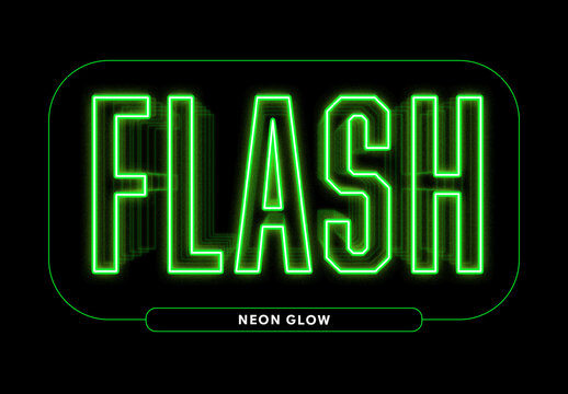 Neon Offset Glow Text Effect