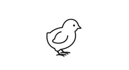 Obraz premium Cute Baby Chick Line Art Icon, Simple Vector Illustration of a Little Bird