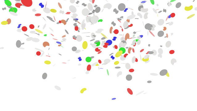 confetti falling carnival colors isoaled - 3d rendring