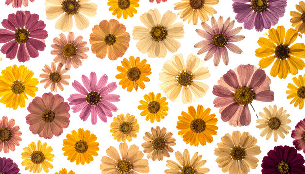 A set of pink daisies and yellow gerberas
