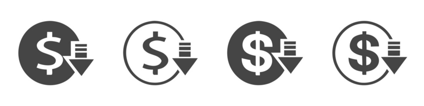 Cost reduction vector icon concepts