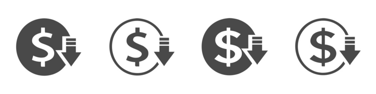 Cost reduction vector icon concepts