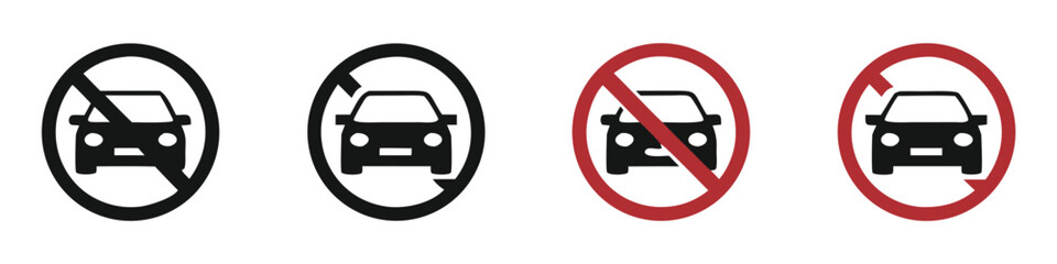No parking vector signs set. Don't park here vector icons © PUSPO
