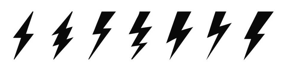Lightening bolt vector icons se