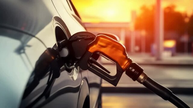 Electric Car Charging At Station
