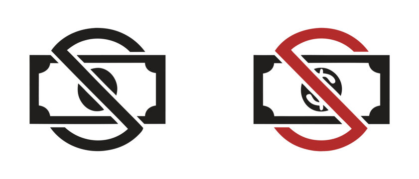 No money vector icon illustrations. No money icon