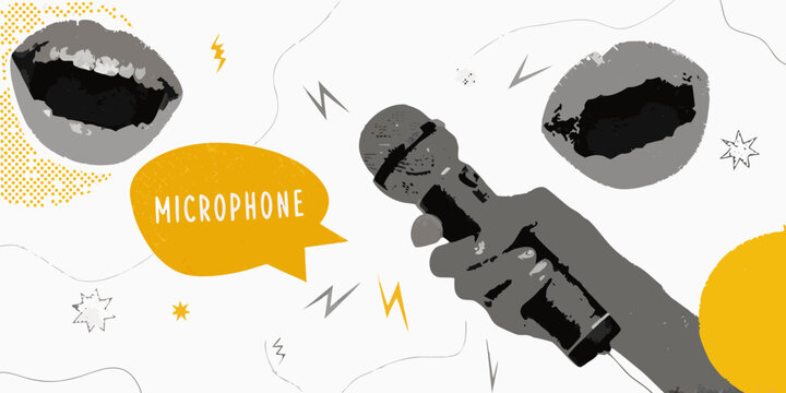 Singing with a microphone an illustration of vocal performance and sound