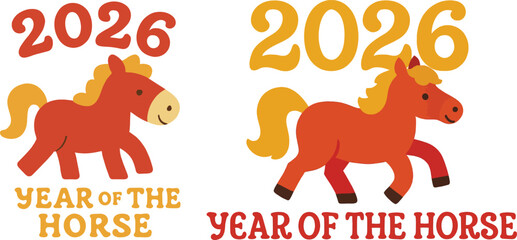 Obraz premium year of the horse SET