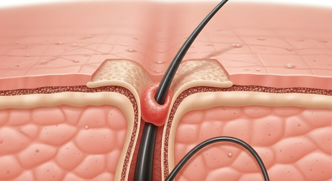 Macro view of a skin condition or dermatological detail