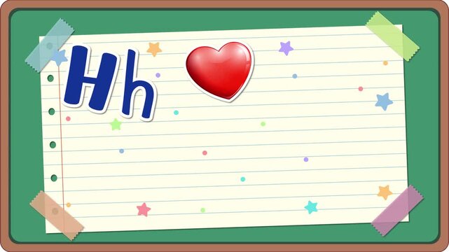 Educational Alphabet Animation for the Letter H on a Green Chalkboard