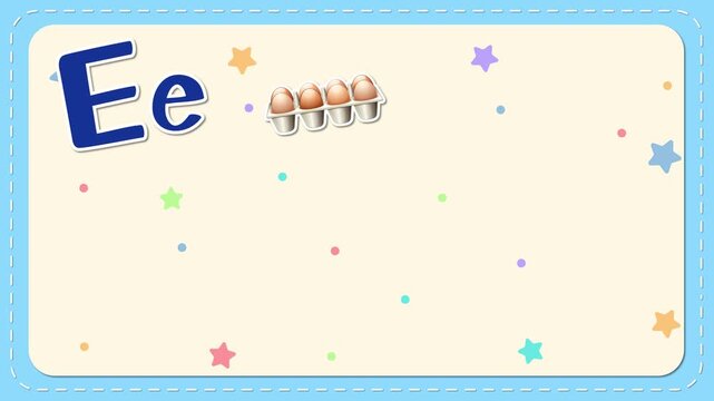 Educational Alphabet Animation for the Letter E with Vocabulary Words