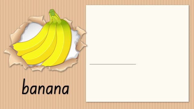 Educational Alphabet Animation for Letter B with Banana Illustration and Handwriting Practice
