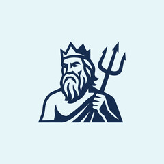 Fototapeta premium Minimalist Poseidon God Logo