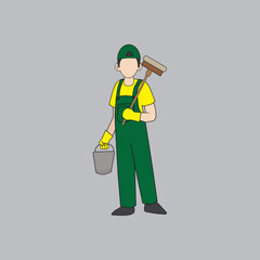 cartoon illustration of a cleaning service