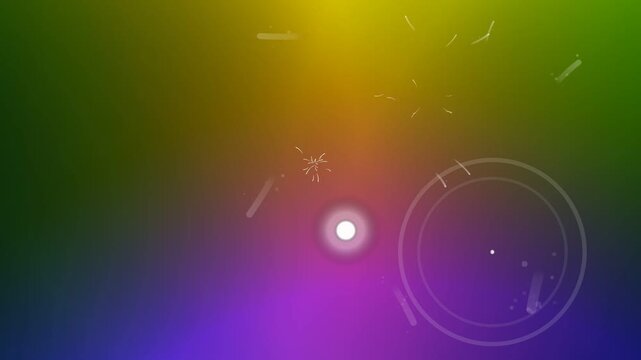 Abstract colorful background with glowing blue circles and magic sparkles creates a bright vector illustration design over a dark night sky backdrop