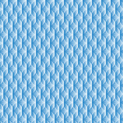 Seamless vector pattern with embossed light blue geometric shapes creating a subtle 3D effect, ideal for website backgrounds or textile design.