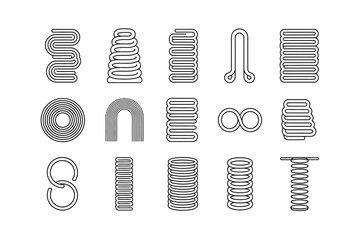 A collection of various spring types and shapes is displayed against a white background.