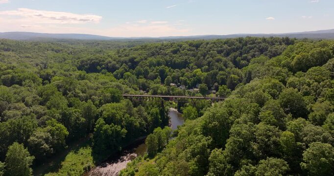 Rosendale Trestle Bridge and Rondout Creek Above