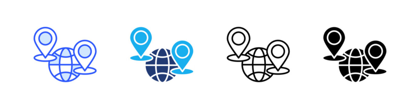 Migration Multiple Style Icon Set Vector 