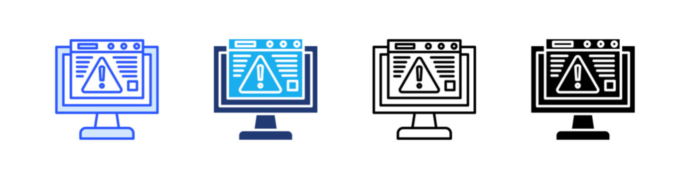 Adware Multiple Style Icon Set Vector 