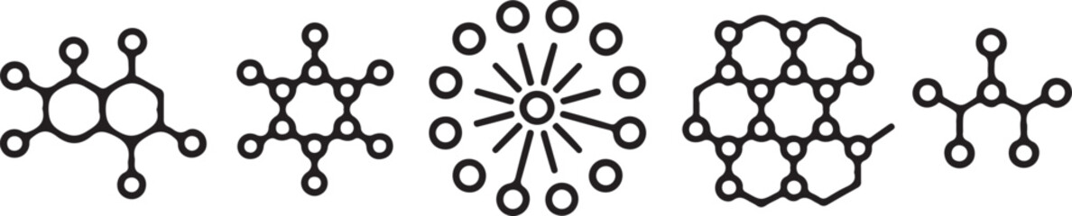 Molecule model or structure of the substance.