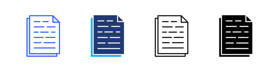 Obraz premium Paper Multiple Style Icon Set Vector 