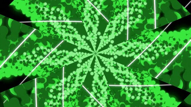 A digital art wallpaper featuring a green moss and grass pattern texture that blends natural flow with a modern technology network concept