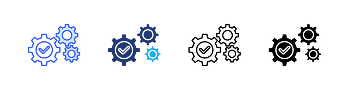 Engine Multiple Style Icon Set Vector 