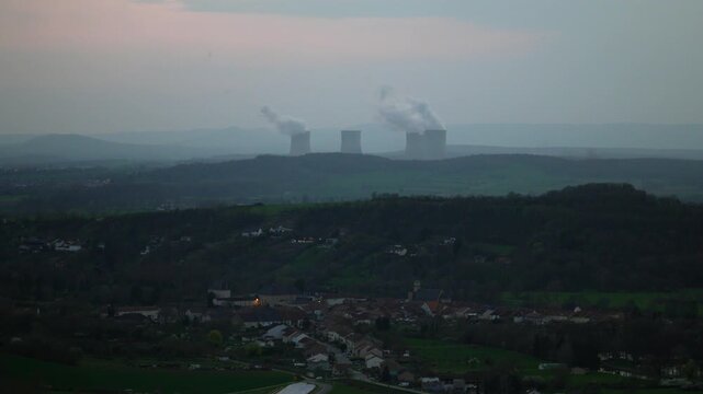 Cattenom Nuclear Power Plant in Moselle region of France, environmental pollution
