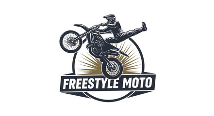 Freestyle Motocross Rider Stunt Logo.