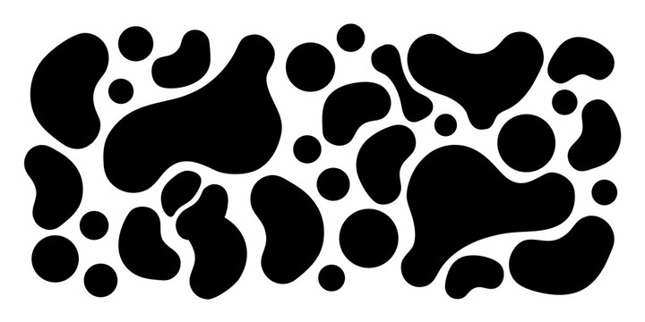 Abstract black shapes on a white background resembling organic forms