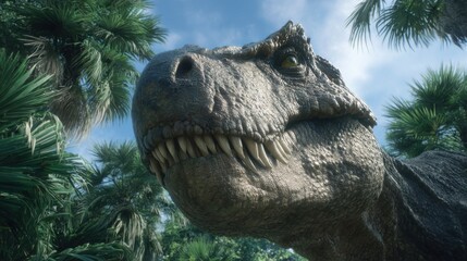 Tyrannosaurus Rex in Lush Prehistoric Jungle