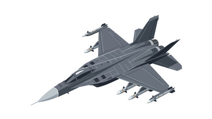 Pixel art fighter jet with missiles white background
