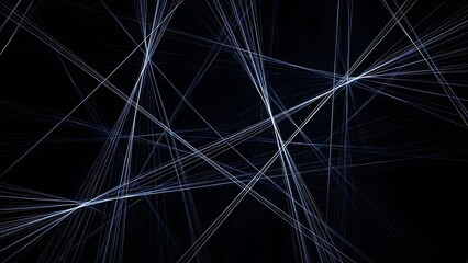 Abstract digital network of intersecting light lines on a dark background